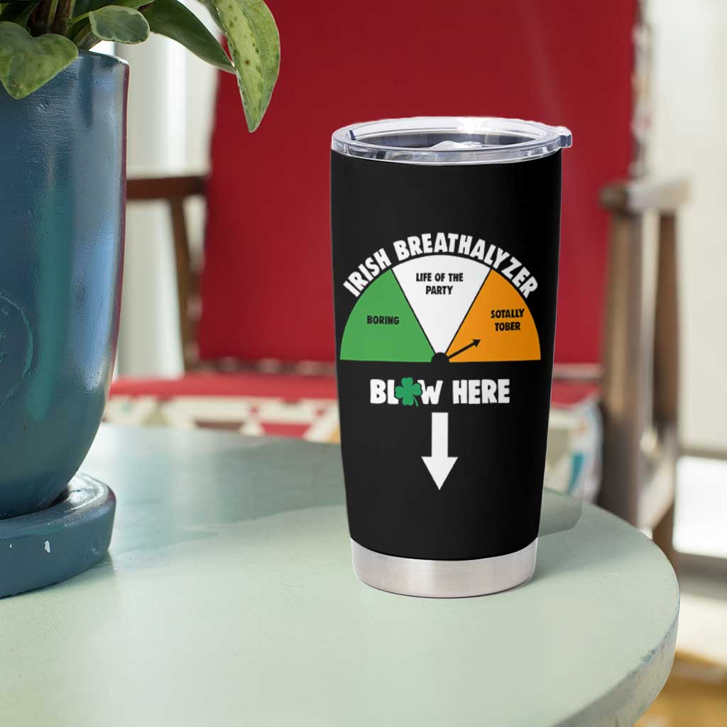 Irish Breathalyzer Blow Here Funny Drinking Gauge Tumbler Cup St Patricks Day Party Offensive Adult Humor