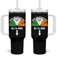 Irish Breathalyzer Blow Here Funny Drinking Gauge Tumbler With Handle St Patricks Day Party Offensive Adult Humor