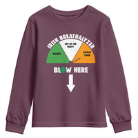 Irish Breathalyzer Blow Here Funny Drinking Gauge Youth Sweatshirt St Patricks Day Party Offensive Adult Humor