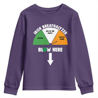 Irish Breathalyzer Blow Here Funny Drinking Gauge Youth Sweatshirt St Patricks Day Party Offensive Adult Humor