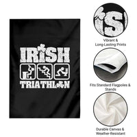Irish Triathlon Funny Drinking Challenge Garden Flag St Patricks Day Beer Party Humor