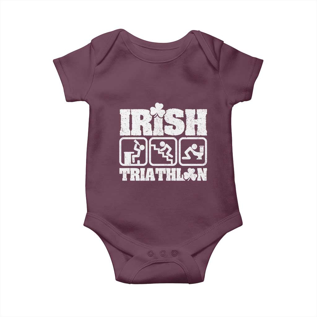 Irish Triathlon Funny Drinking Challenge Baby Onesie St Patricks Day Beer Party Humor