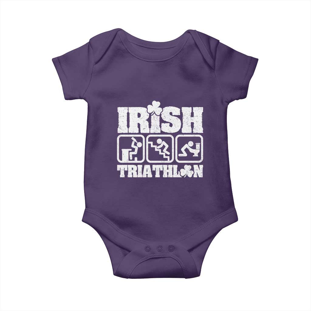 Irish Triathlon Funny Drinking Challenge Baby Onesie St Patricks Day Beer Party Humor