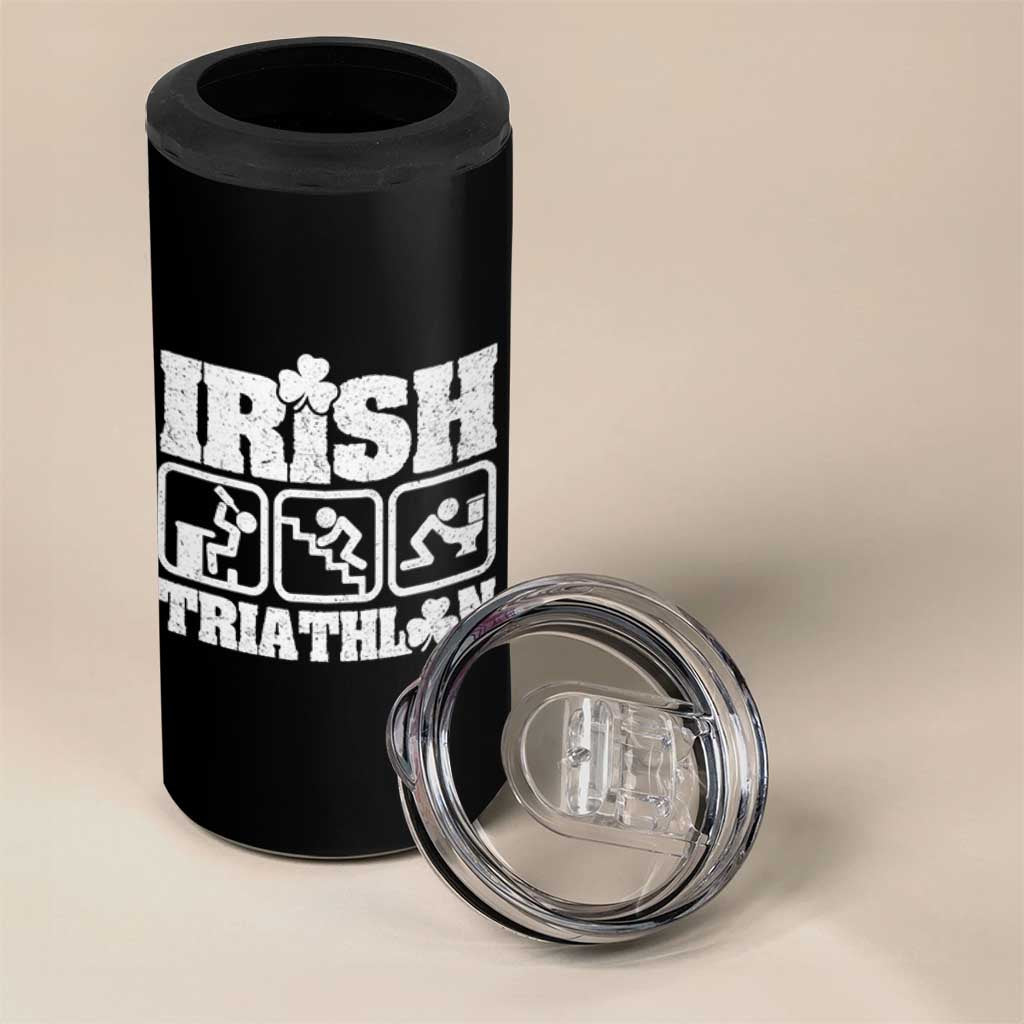 Irish Triathlon Funny Drinking Challenge 4 in 1 Can Cooler Tumbler St Patricks Day Beer Party Humor