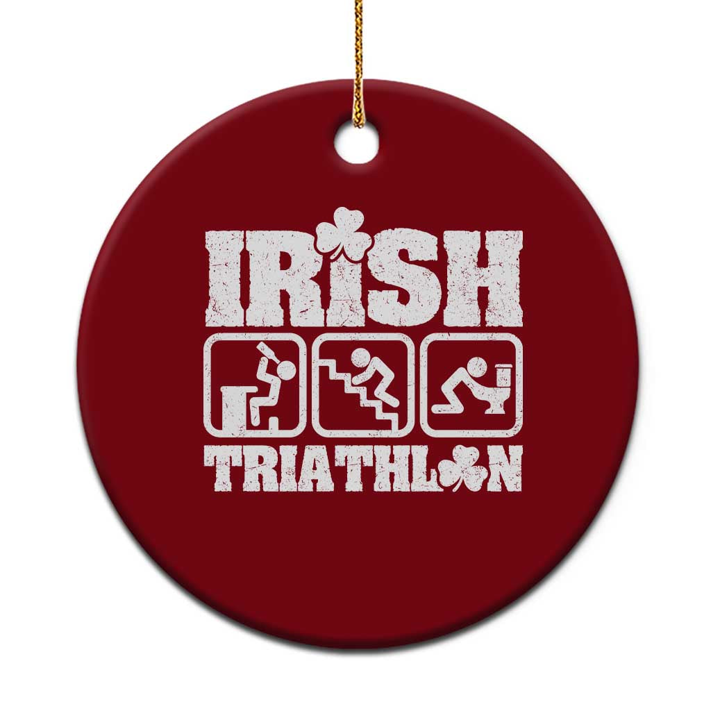 Irish Triathlon Funny Drinking Challenge Ceramic Ornament St Patricks Day Beer Party Humor