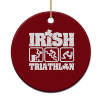 Irish Triathlon Funny Drinking Challenge Ceramic Ornament St Patricks Day Beer Party Humor