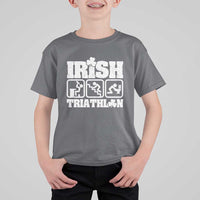 Irish Triathlon Funny Drinking Challenge T Shirt For Kid St Patricks Day Beer Party Humor