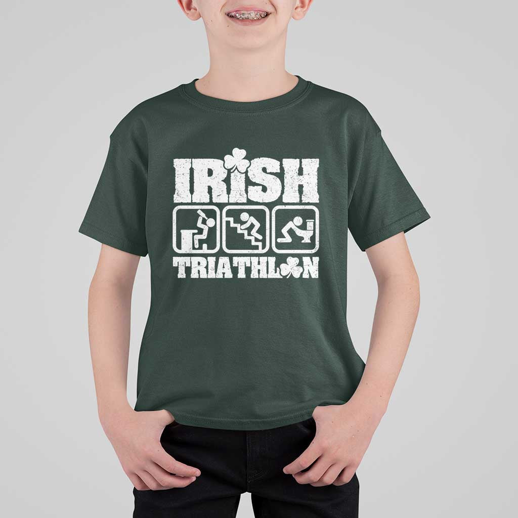 Irish Triathlon Funny Drinking Challenge T Shirt For Kid St Patricks Day Beer Party Humor