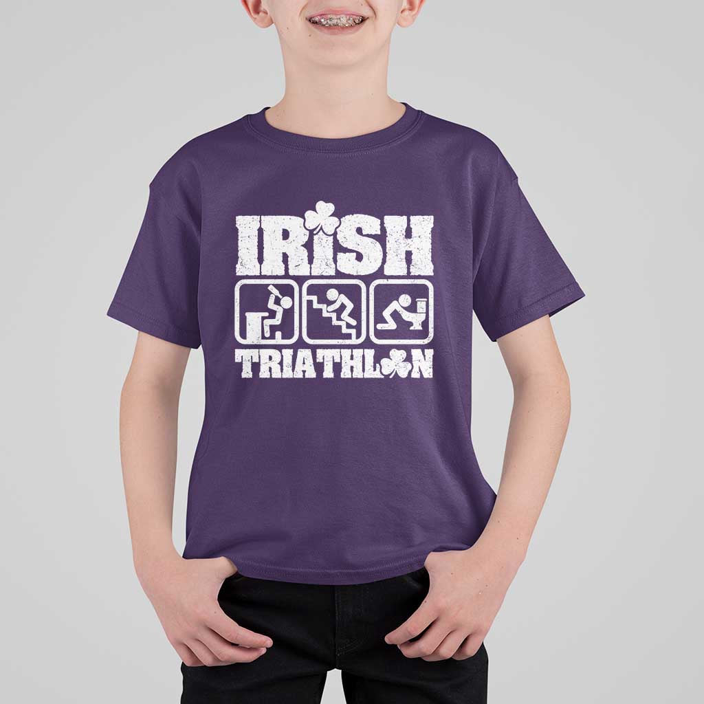 Irish Triathlon Funny Drinking Challenge T Shirt For Kid St Patricks Day Beer Party Humor