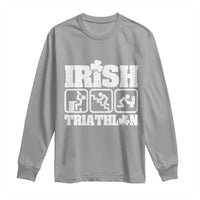 Irish Triathlon Funny Drinking Challenge Long Sleeve Shirt St Patricks Day Beer Party Humor