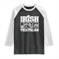 Irish Triathlon Funny Drinking Challenge Raglan Shirt St Patricks Day Beer Party Humor