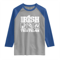 Irish Triathlon Funny Drinking Challenge Raglan Shirt St Patricks Day Beer Party Humor