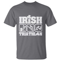 Irish Triathlon Funny Drinking Challenge T Shirt St Patricks Day Beer Party Humor