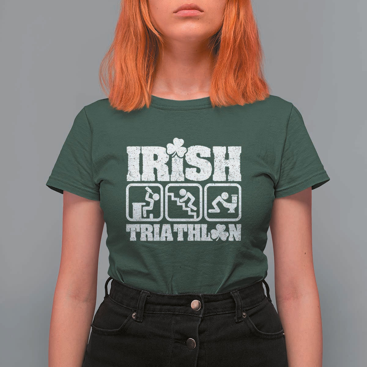 Irish Triathlon Funny Drinking Challenge T Shirt For Women St Patricks Day Beer Party Humor