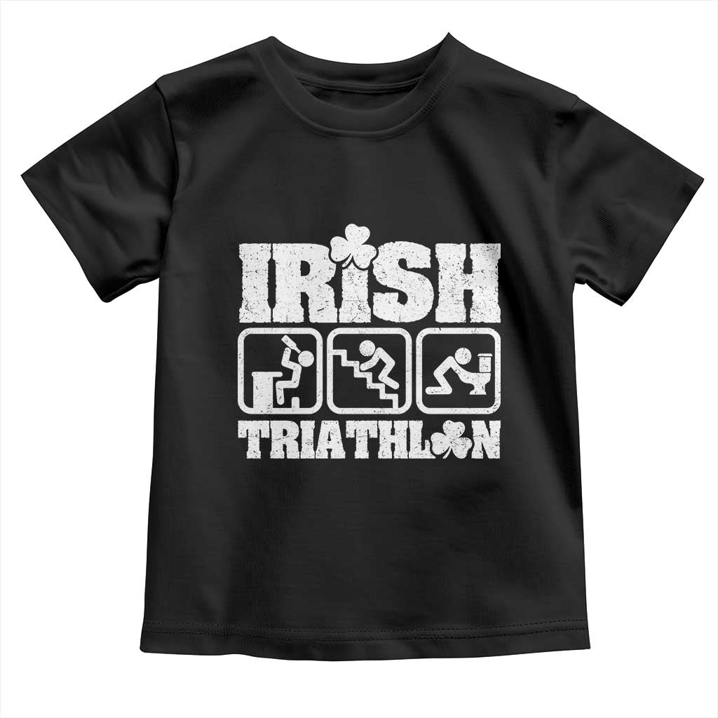 Irish Triathlon Funny Drinking Challenge Toddler T Shirt St Patricks Day Beer Party Humor