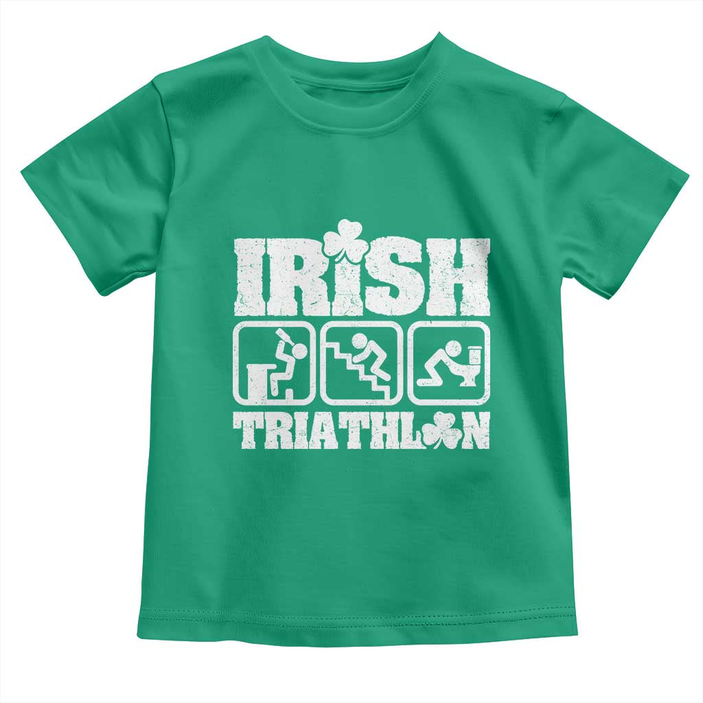Irish Triathlon Funny Drinking Challenge Toddler T Shirt St Patricks Day Beer Party Humor
