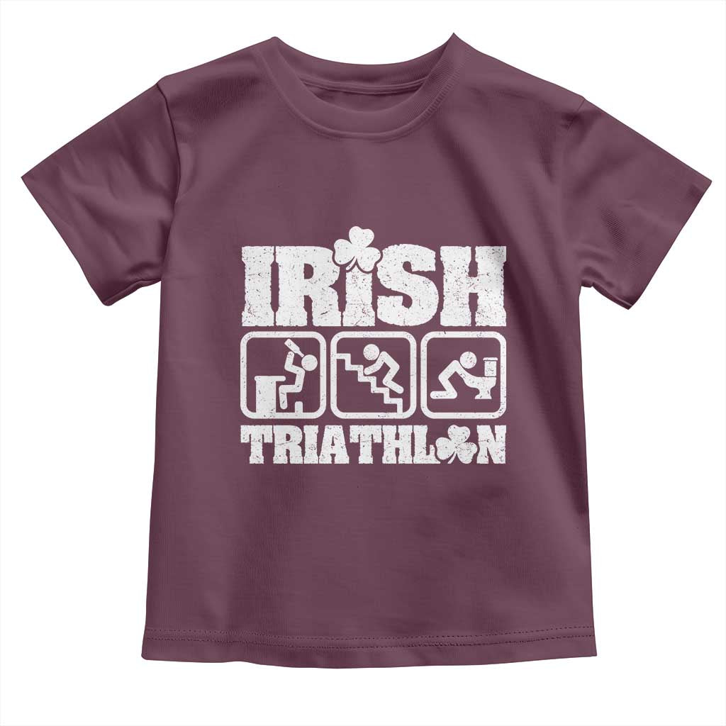 Irish Triathlon Funny Drinking Challenge Toddler T Shirt St Patricks Day Beer Party Humor