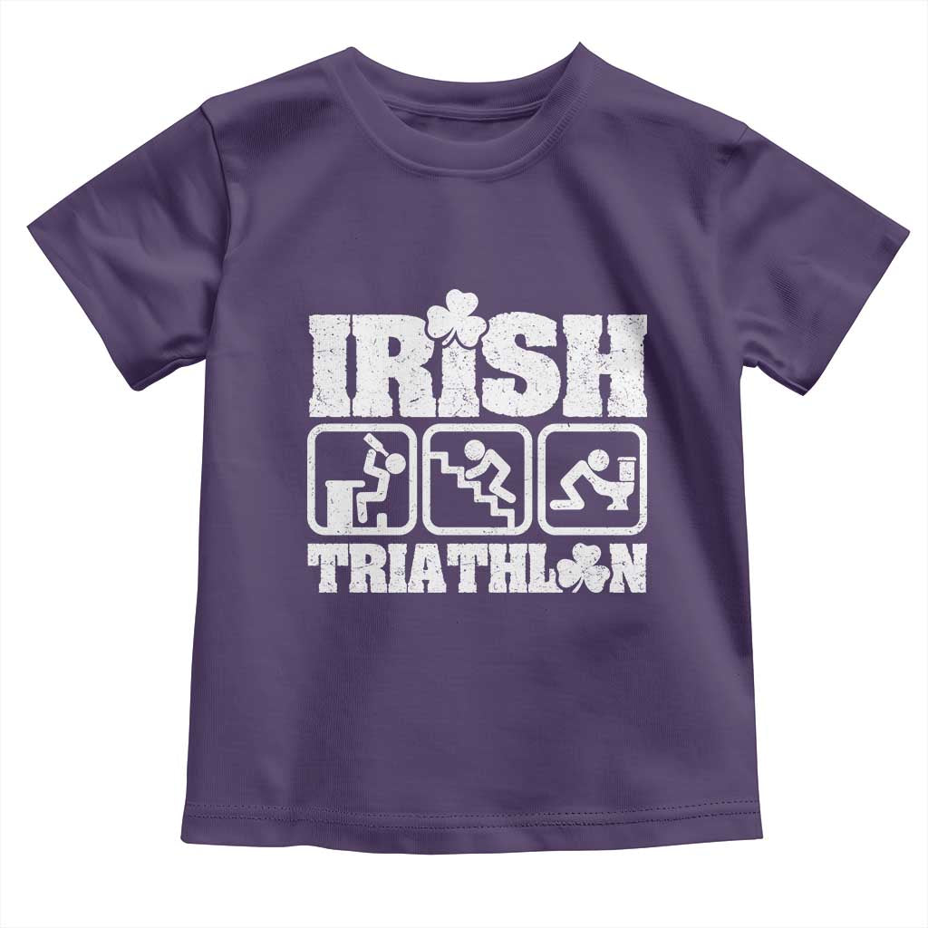 Irish Triathlon Funny Drinking Challenge Toddler T Shirt St Patricks Day Beer Party Humor