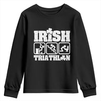 Irish Triathlon Funny Drinking Challenge Youth Sweatshirt St Patricks Day Beer Party Humor