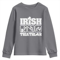Irish Triathlon Funny Drinking Challenge Youth Sweatshirt St Patricks Day Beer Party Humor