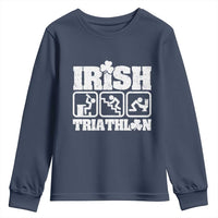 Irish Triathlon Funny Drinking Challenge Youth Sweatshirt St Patricks Day Beer Party Humor