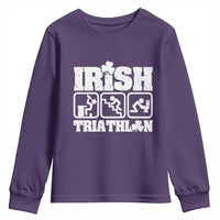 Irish Triathlon Funny Drinking Challenge Youth Sweatshirt St Patricks Day Beer Party Humor