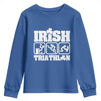 Irish Triathlon Funny Drinking Challenge Youth Sweatshirt St Patricks Day Beer Party Humor
