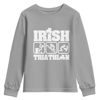 Irish Triathlon Funny Drinking Challenge Youth Sweatshirt St Patricks Day Beer Party Humor