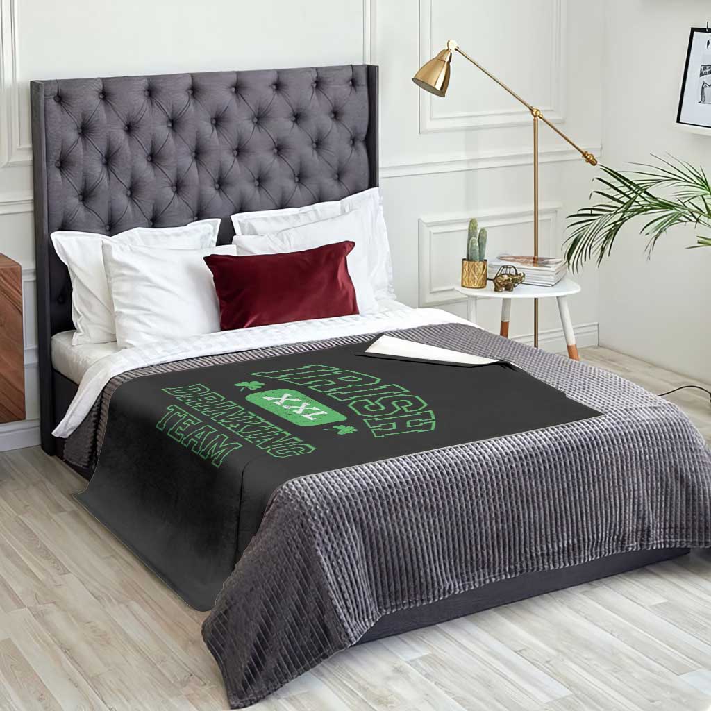 Irish Drinking Team XXL Funny St Patricks Day Party Squad Throw Blanket