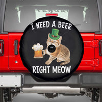 I Need A Beer Right Meow Funny Cat Drinking Joke Spare Tire Cover St Patricks Day Humor