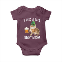 I Need A Beer Right Meow Funny Cat Drinking Joke Baby Onesie St Patricks Day Humor
