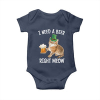 I Need A Beer Right Meow Funny Cat Drinking Joke Baby Onesie St Patricks Day Humor