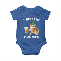 I Need A Beer Right Meow Funny Cat Drinking Joke Baby Onesie St Patricks Day Humor