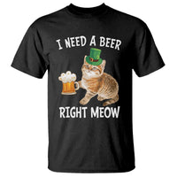 I Need A Beer Right Meow Funny Cat Drinking Joke T Shirt St Patricks Day Humor