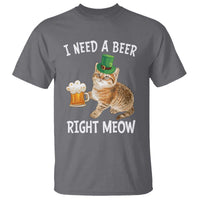 I Need A Beer Right Meow Funny Cat Drinking Joke T Shirt St Patricks Day Humor