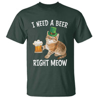 I Need A Beer Right Meow Funny Cat Drinking Joke T Shirt St Patricks Day Humor