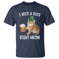 I Need A Beer Right Meow Funny Cat Drinking Joke T Shirt St Patricks Day Humor