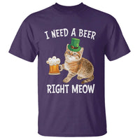 I Need A Beer Right Meow Funny Cat Drinking Joke T Shirt St Patricks Day Humor