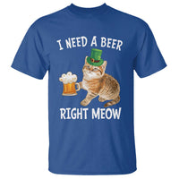 I Need A Beer Right Meow Funny Cat Drinking Joke T Shirt St Patricks Day Humor