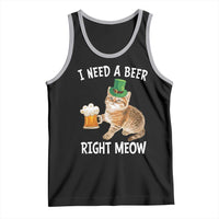 I Need A Beer Right Meow Funny Cat Drinking Joke Tank Top St Patricks Day Humor
