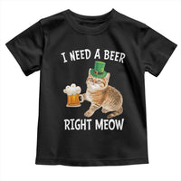 I Need A Beer Right Meow Funny Cat Drinking Joke Toddler T Shirt St Patricks Day Humor