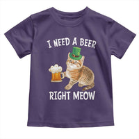 I Need A Beer Right Meow Funny Cat Drinking Joke Toddler T Shirt St Patricks Day Humor