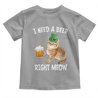 I Need A Beer Right Meow Funny Cat Drinking Joke Toddler T Shirt St Patricks Day Humor