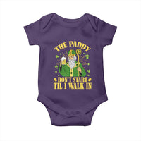 Funny Saint Patrick Drinking Beer Party Humor Baby Onesie The Paddy Don’t Start Til I Walk In St Patricks Day