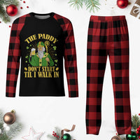 Funny Saint Patrick Drinking Beer Party Humor Plaid Pajama Set The Paddy Don’t Start Til I Walk In St Patricks Day