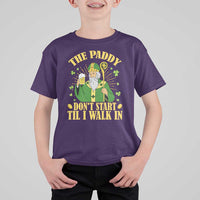 Funny Saint Patrick Drinking Beer Party Humor T Shirt For Kid The Paddy Don’t Start Til I Walk In St Patricks Day