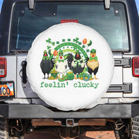 Funny St Patricks Day Chicken Shamrock Spare Tire Cover Feelin Clucky Hen Lucky Clover Pun Irish Humor