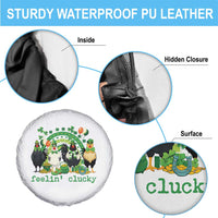 Funny St Patricks Day Chicken Shamrock Spare Tire Cover Feelin Clucky Hen Lucky Clover Pun Irish Humor