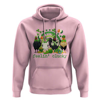Funny St Patricks Day Chicken Shamrock Hoodie Feelin Clucky Hen Lucky Clover Pun Irish Humor