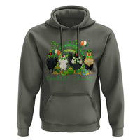 Funny St Patricks Day Chicken Shamrock Hoodie Feelin Clucky Hen Lucky Clover Pun Irish Humor